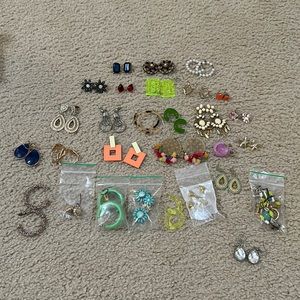 A lot of earrings. A lot of them are Francesca’s 29 pairs.